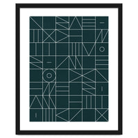 My Favorite Geometric Patterns No.8 - Green Tinted Navy Blue