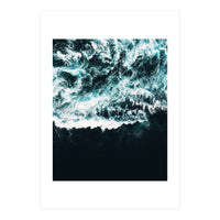 Oceanholic, Sea Waves Dark Photography, Nature Ocean Landscape Travel Eclectic Graphic Design (Print Only)