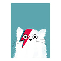 Doozal Cat Bowie White (Print Only)