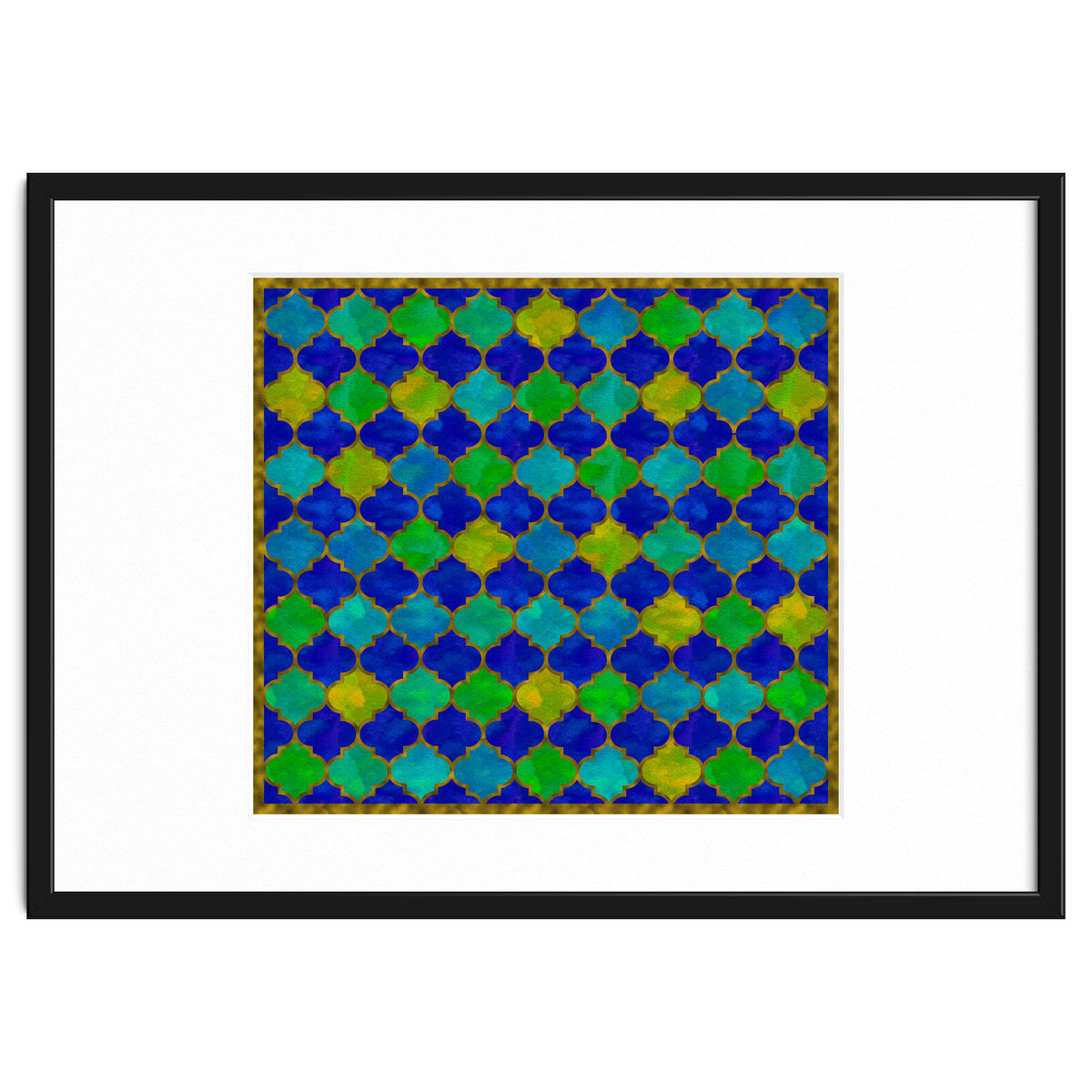 Ocean Breeze - Watercolor Moroccan Lattice