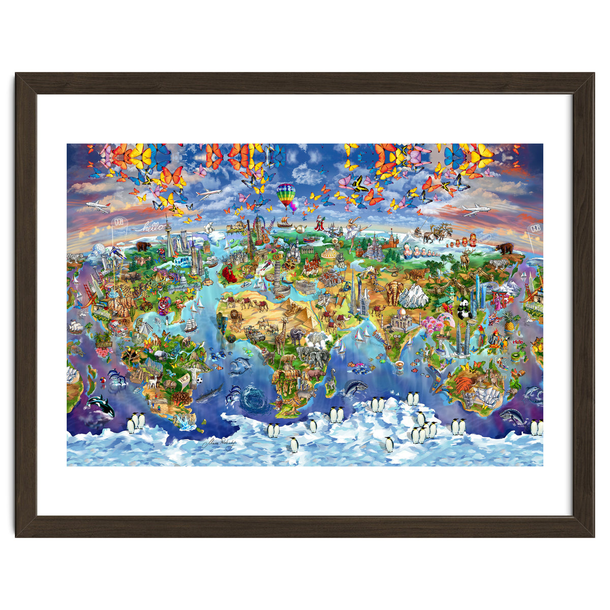 World Wonders Illustrated Map