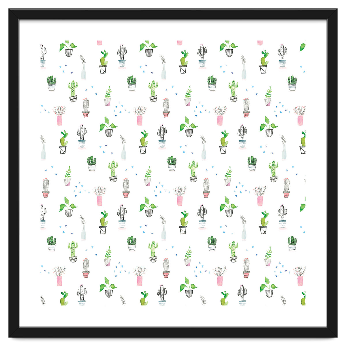 Cacti and plants pattern