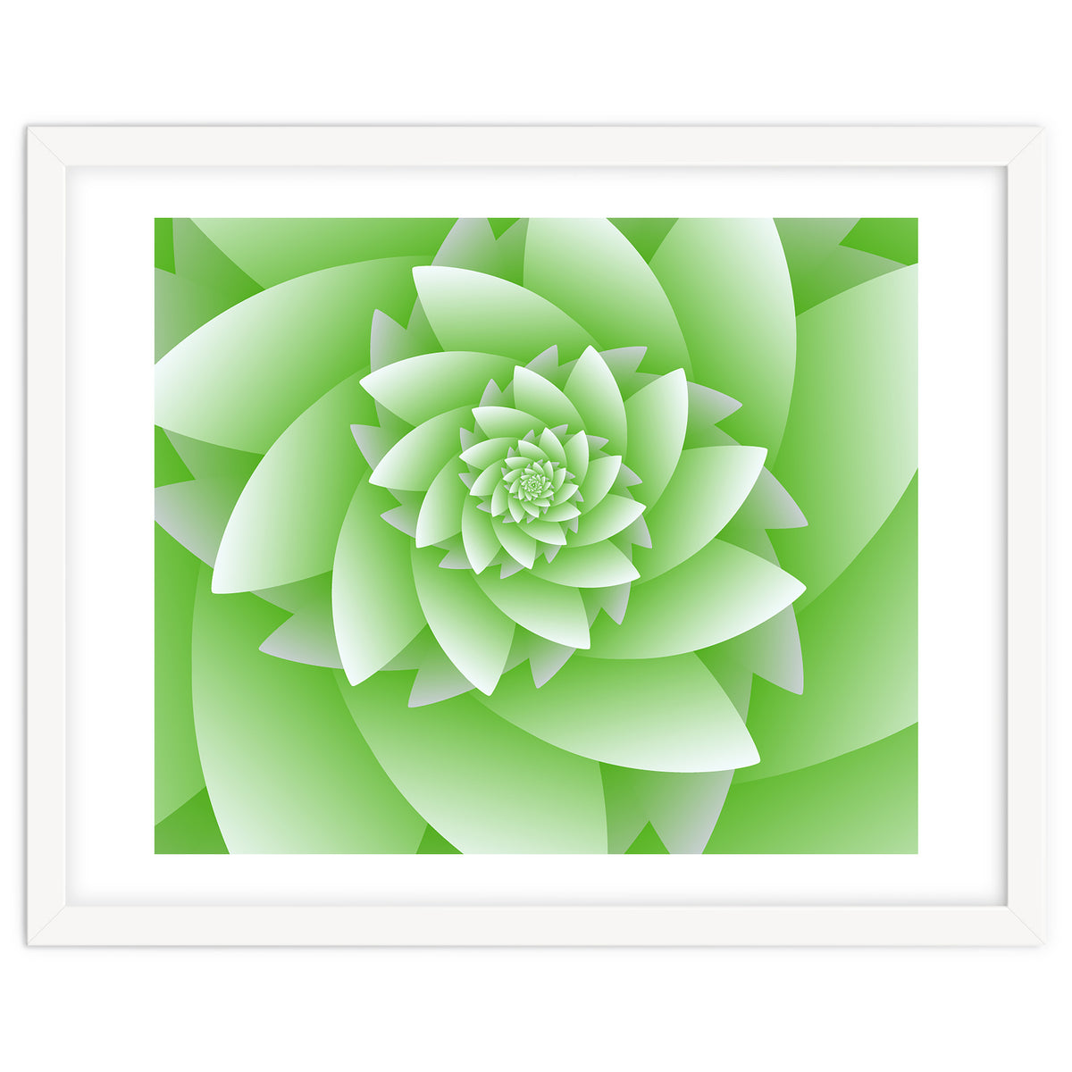 Abstract Green Floral Optical Illusions Art