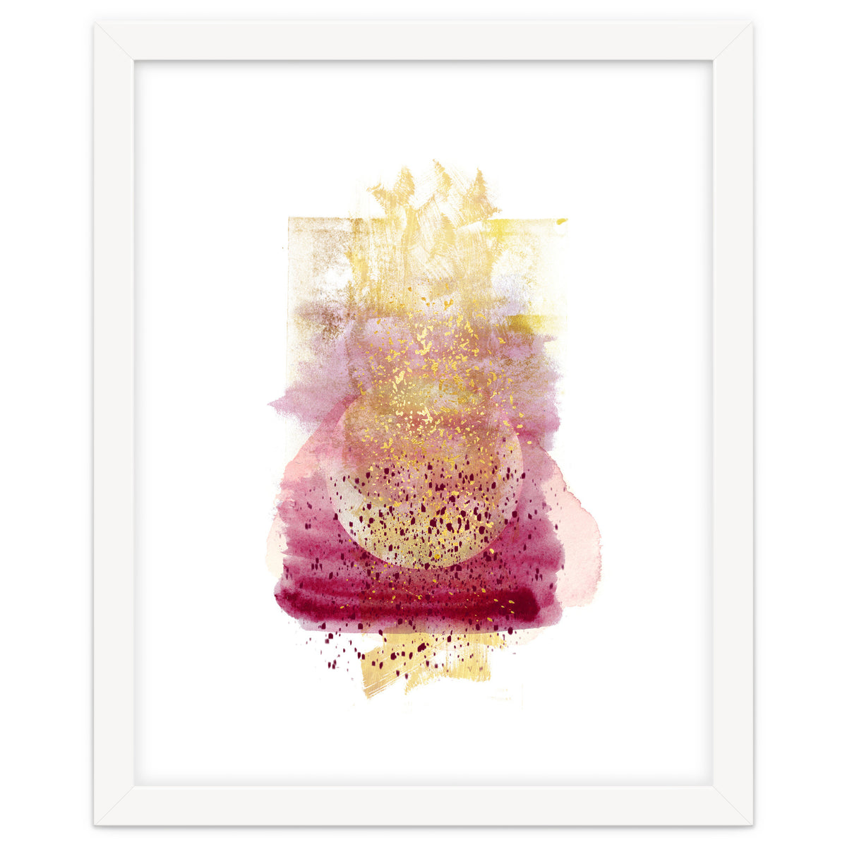 Abstract watercolour summer moon