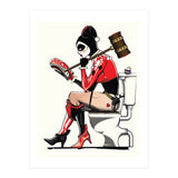 Harley Quinn on the Toilet, funny Bathroom Humour (Print Only) thumbnail