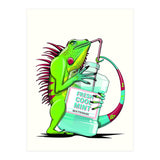 Iguana using Mouthwash, Funny bathroom humour (Print Only) thumbnail