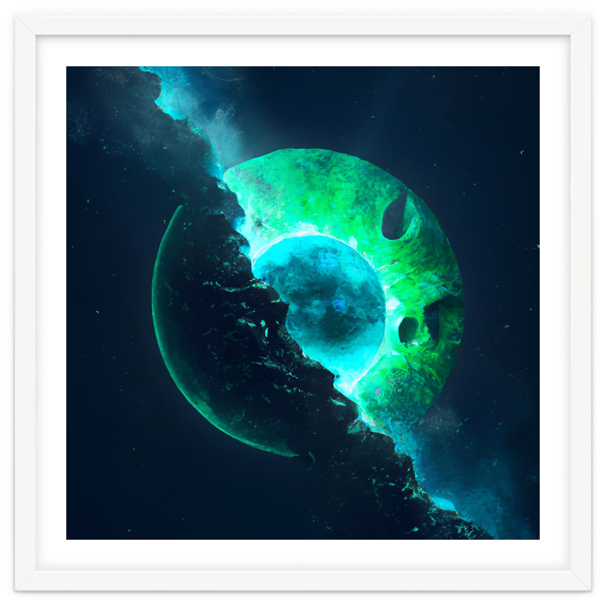 Emerald Lunar Core Cracking Open