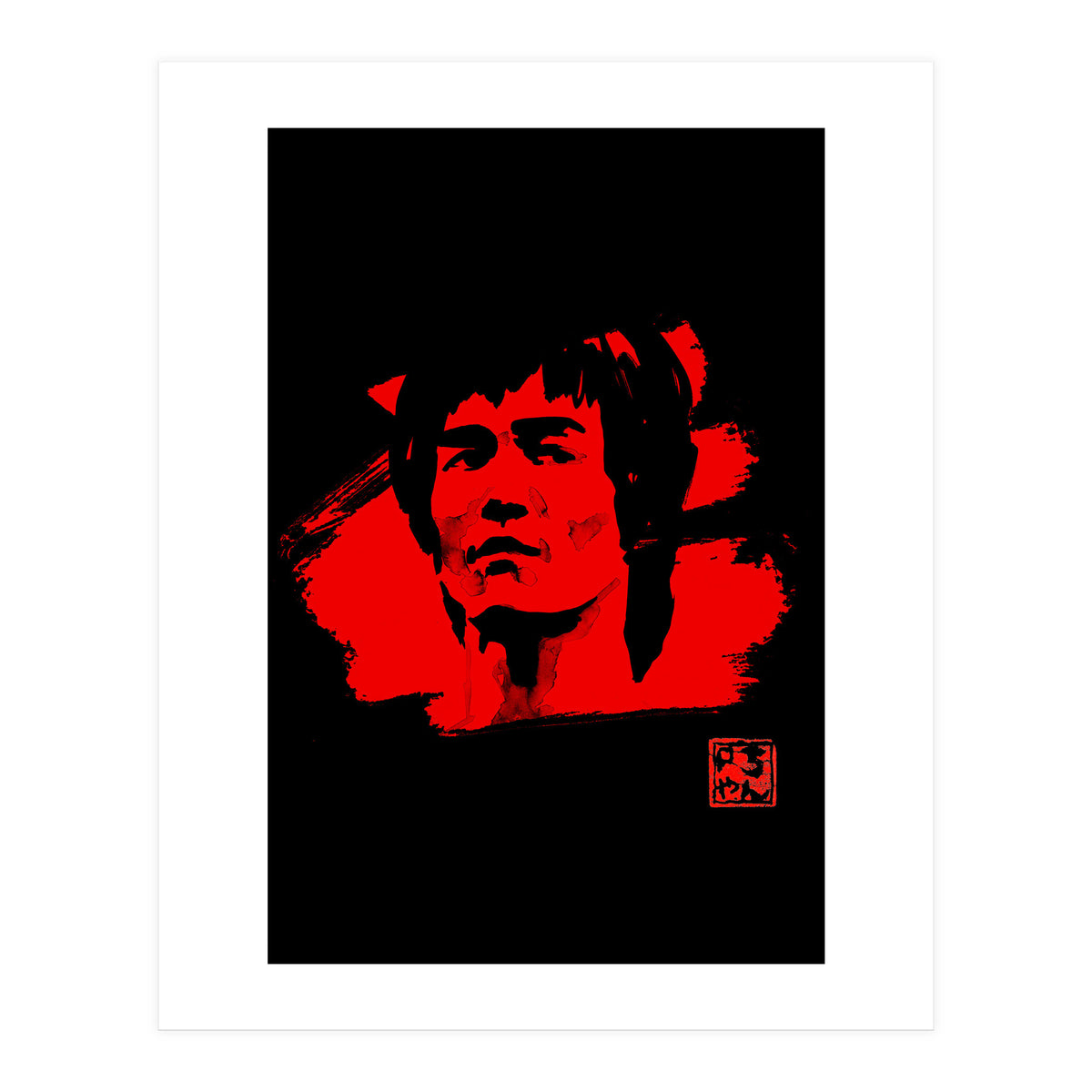 bruce lee in red 02 (Print Only)