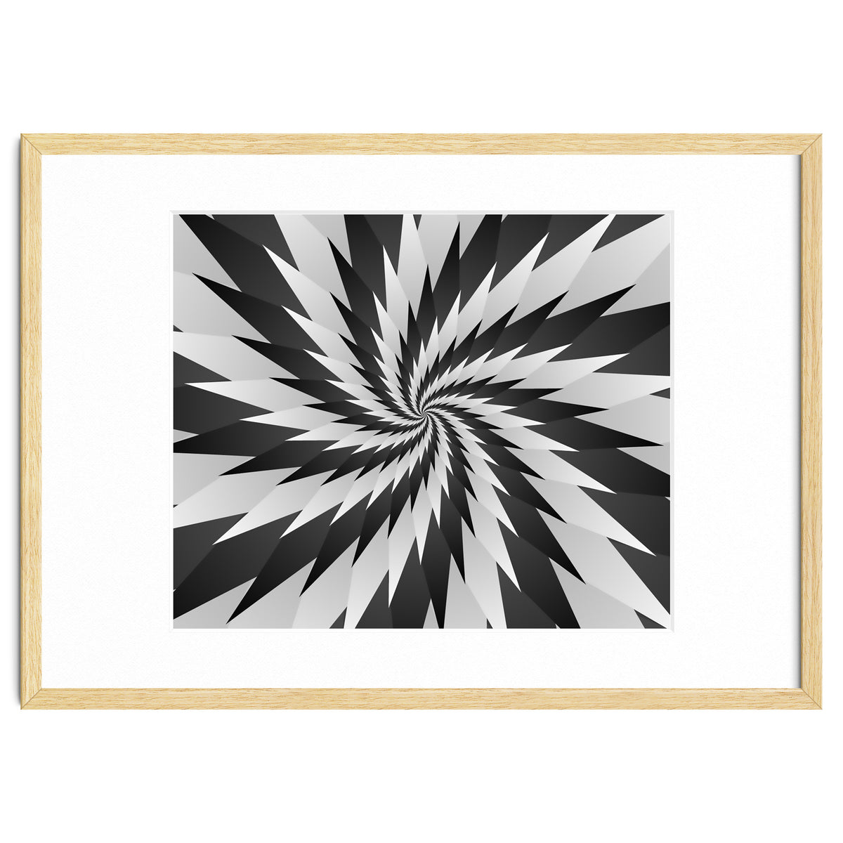 3D Abstract Swirl Monochrome Art