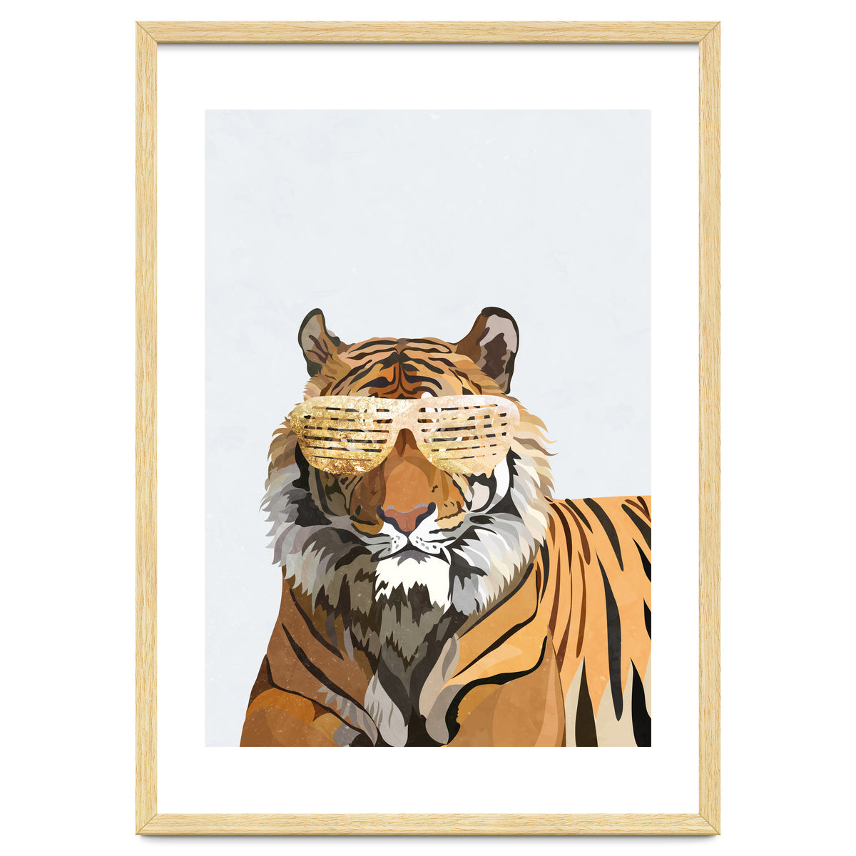 Hip Hop Tiger White Portrait