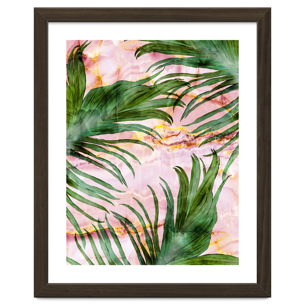 Palm leaf on marble 01
