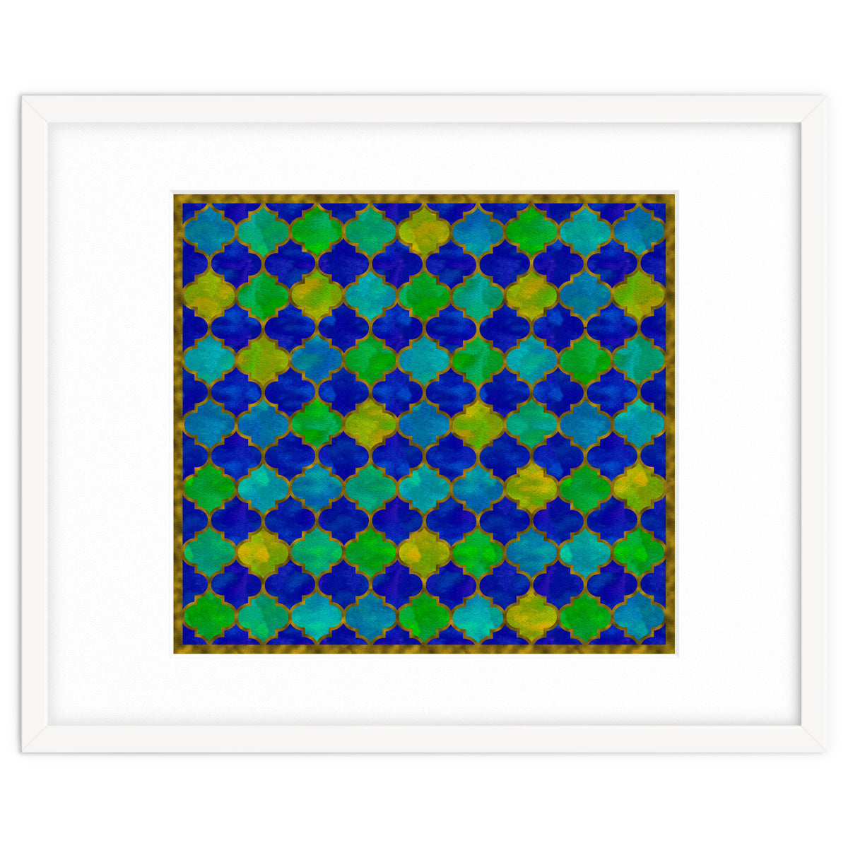 Ocean Breeze - Watercolor Moroccan Lattice