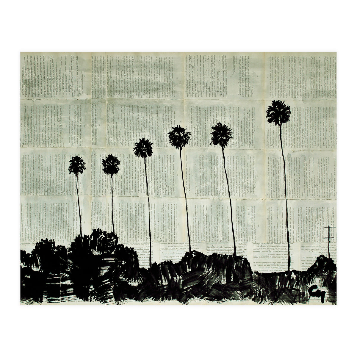 Six Palm Trees . (Print Only)