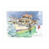 Yacht painting watercolor (Print Only) thumbnail