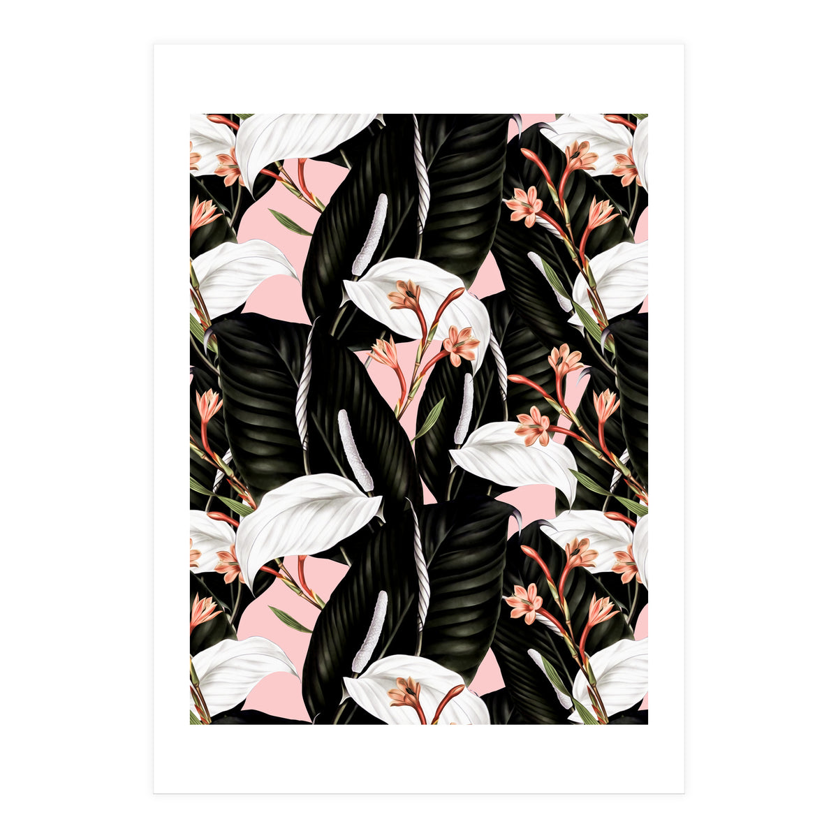 Flowery exotic botanical pink (Print Only)