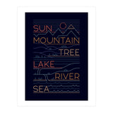Sun, Mountain, Tree (Print Only) thumbnail