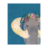 Boho Elephant listening to Music (Print Only) thumbnail