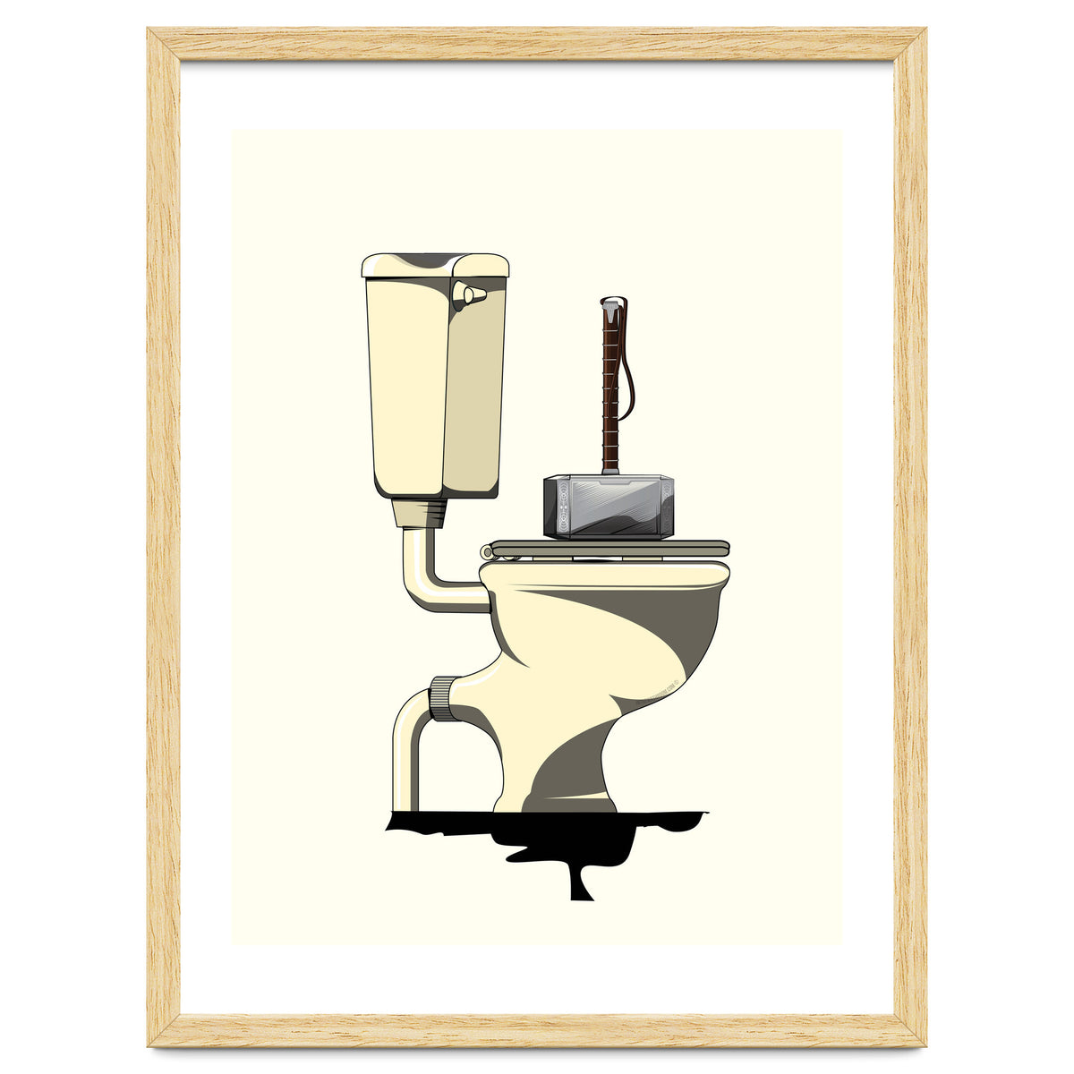 Thor's Hammer Mjolnir on the Toilet, funny bathroom humour