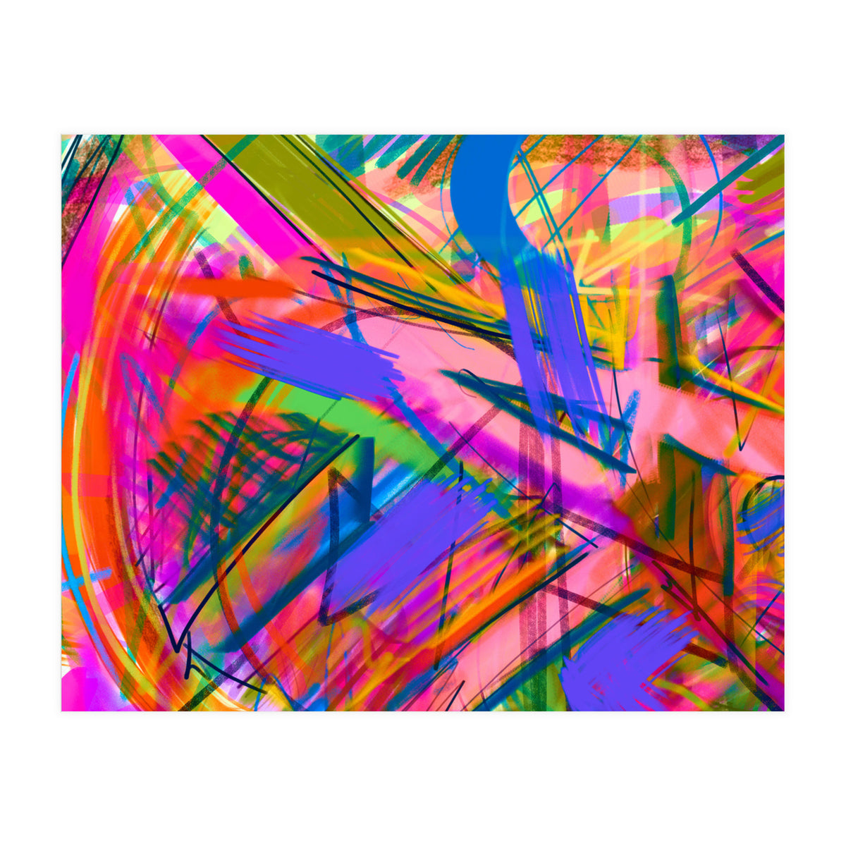 Pink And Blue In Traces (Print Only)