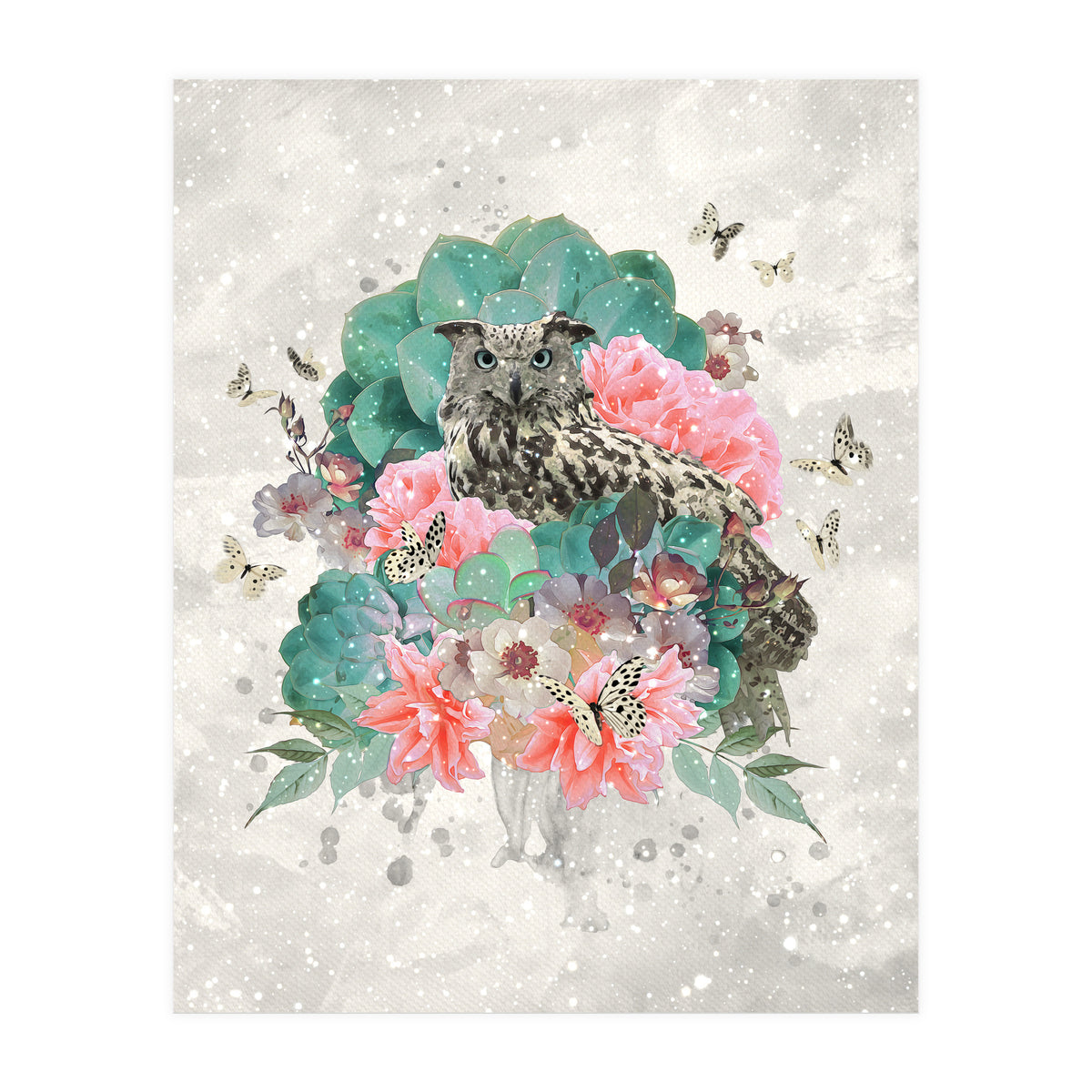 Floral Owl  (Print Only)