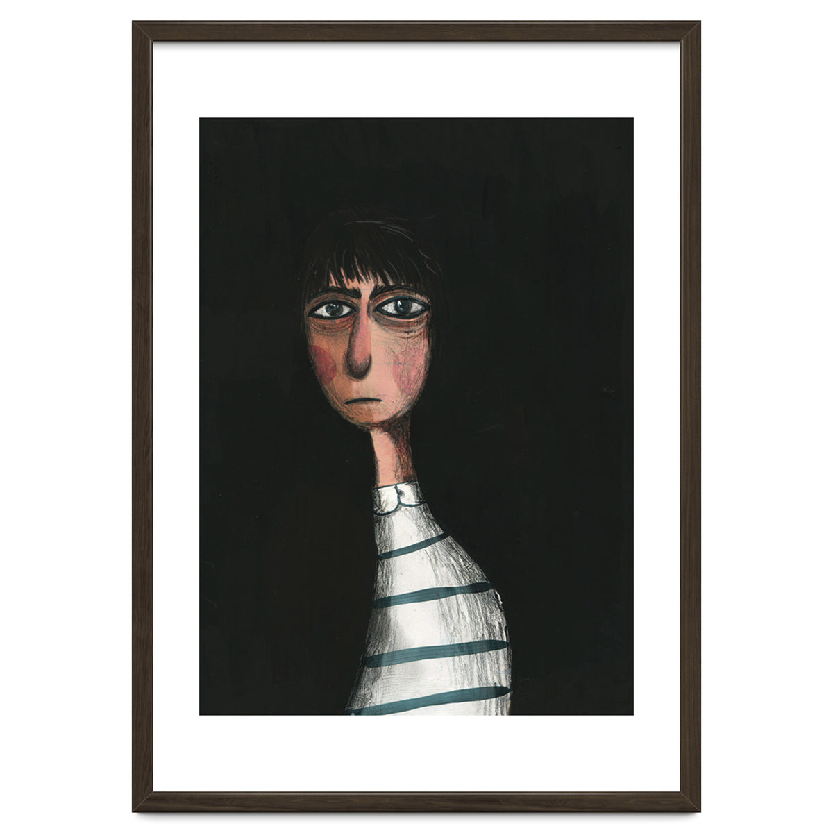 Seated Woman In Stripes