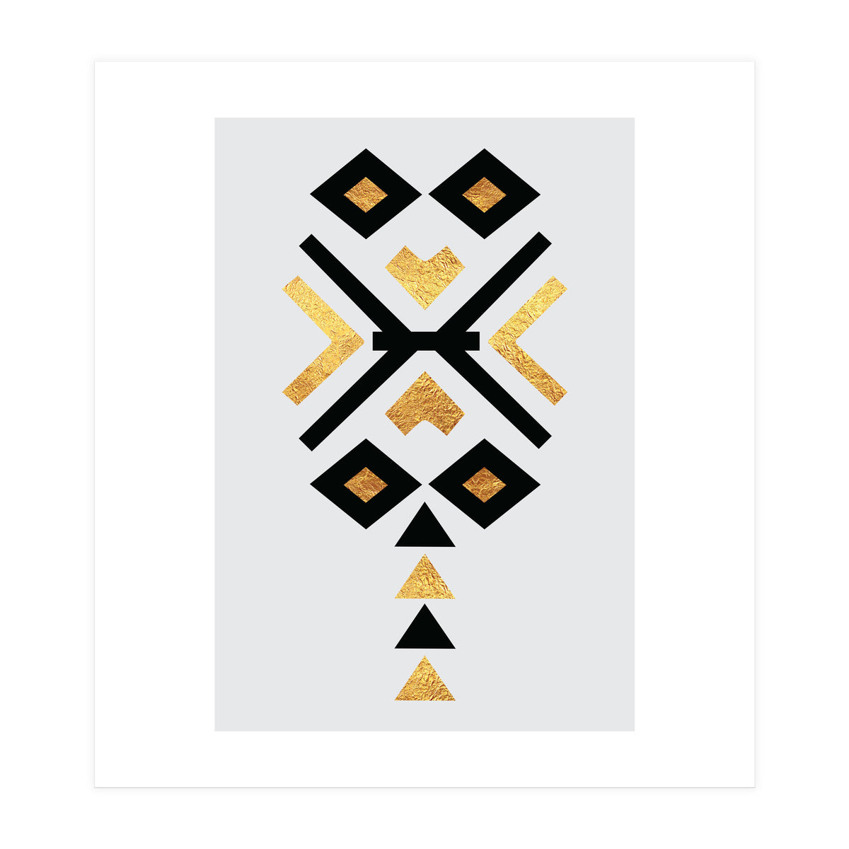 Gold And Black Abstract Tribal (Print Only)