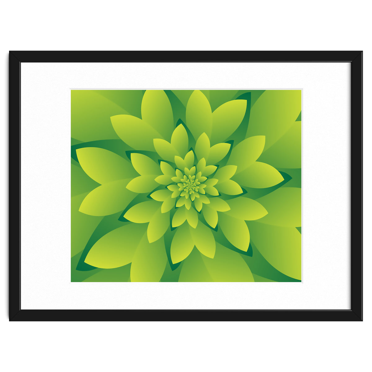 Abstract Green Floral Design 3D ART