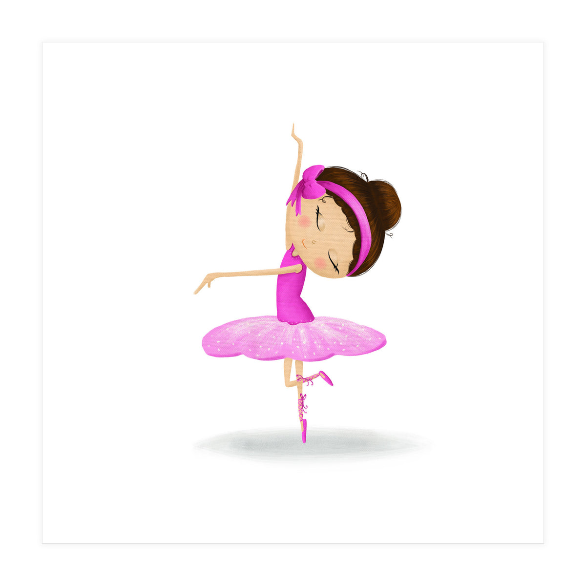 Adorable Twirling Ballerina Nursery Print (Print Only)