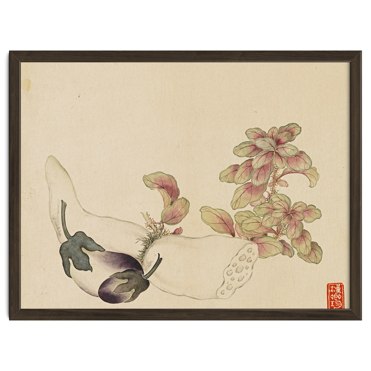Wang Chengyu ~flowers, Vegetables, Fruits, Eggplant, Lotus Root