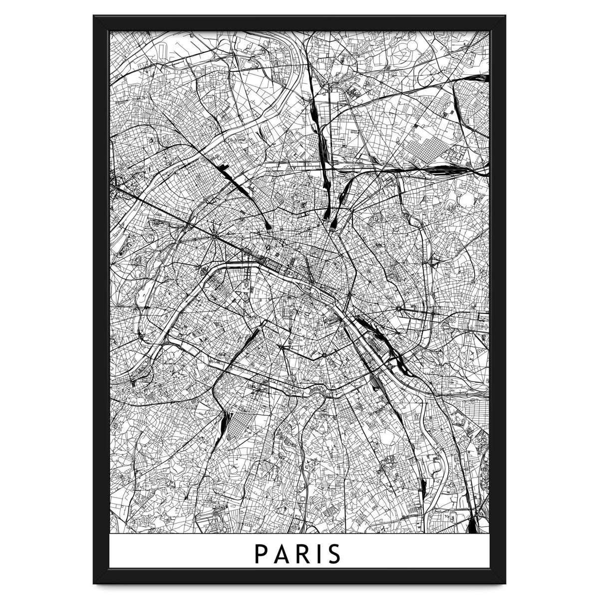 Paris White Map