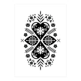 Scandinavian Folk Pattern Monochrome (Print Only) thumbnail