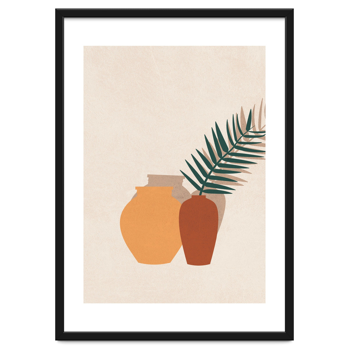 Tropical Palm Leaf Pottery Minimal Boho