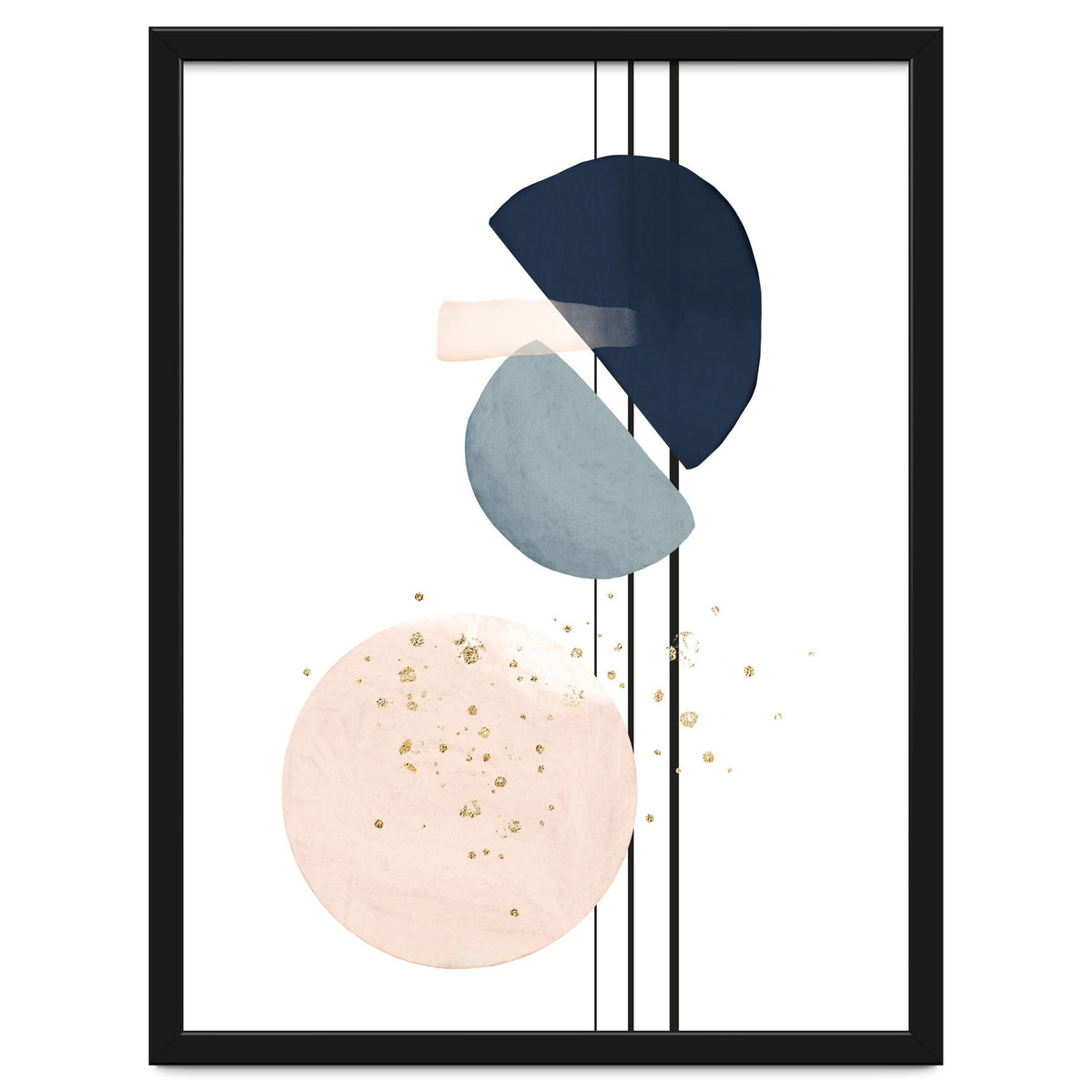 Abstract Study Blush and Navy Blue