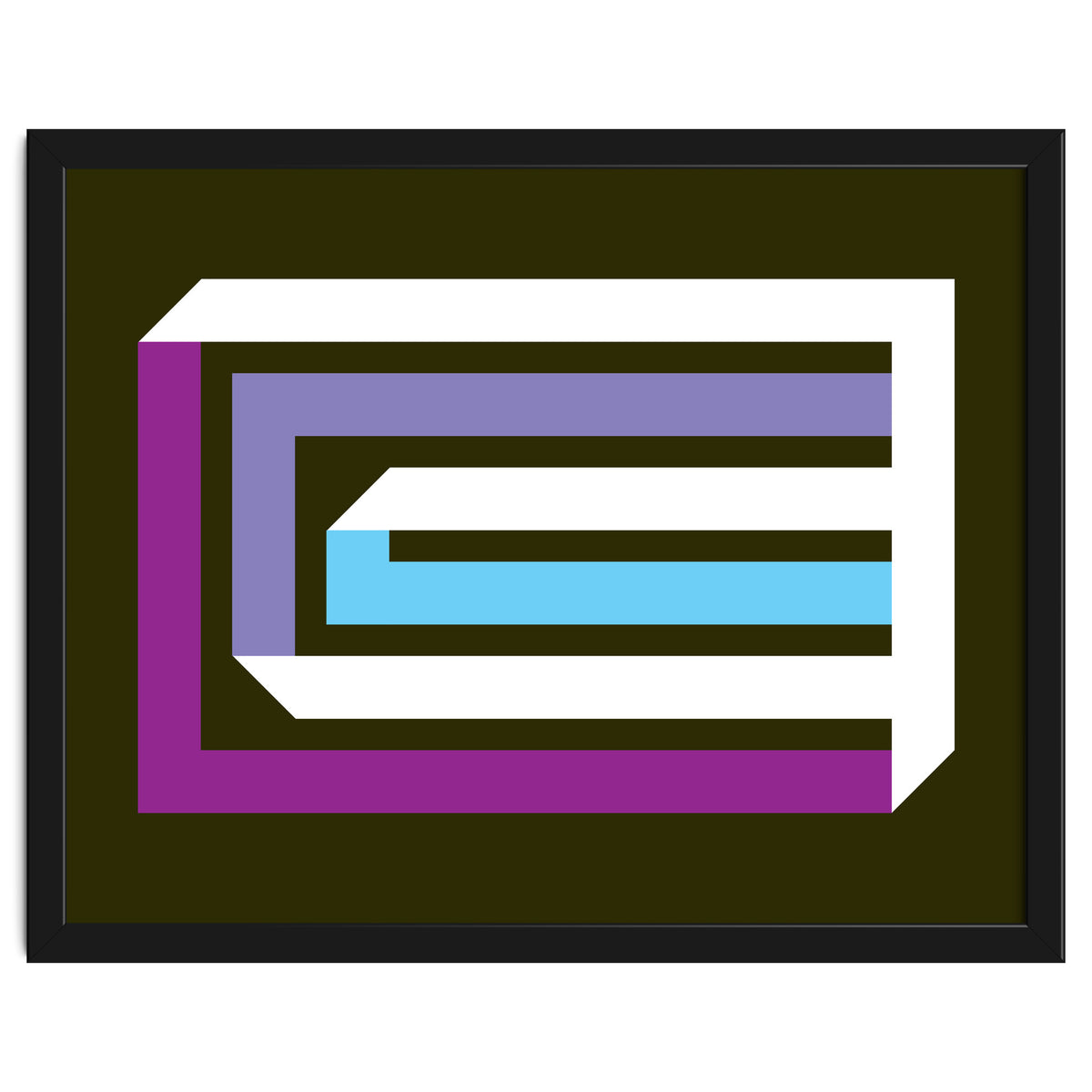 Geometric Shapes No. 35 -  brown, blue & lilac