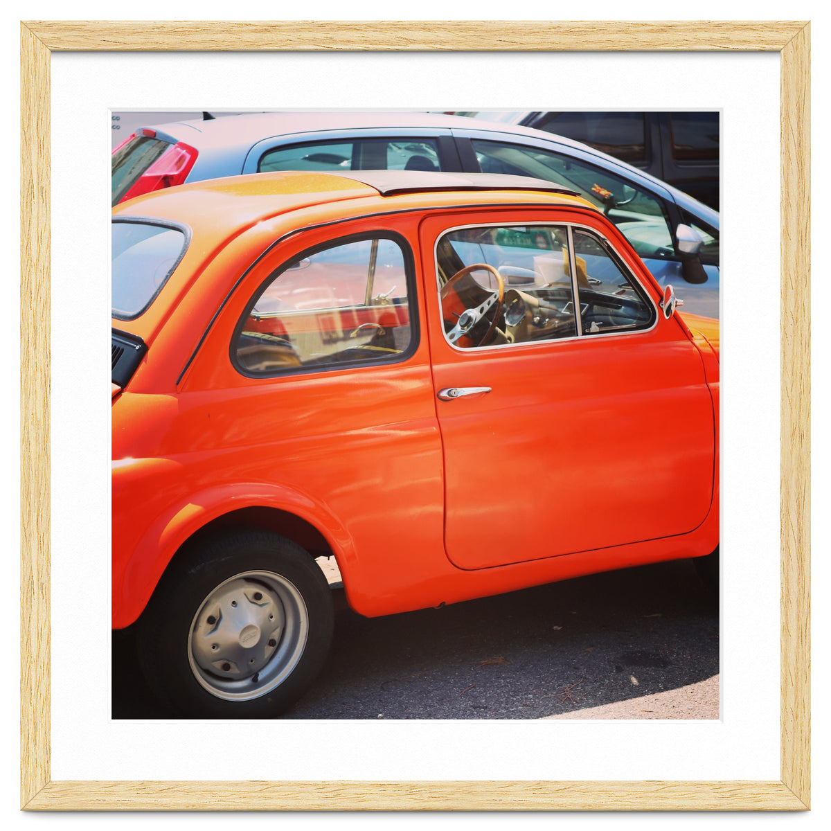 Classic orange Fiat 500