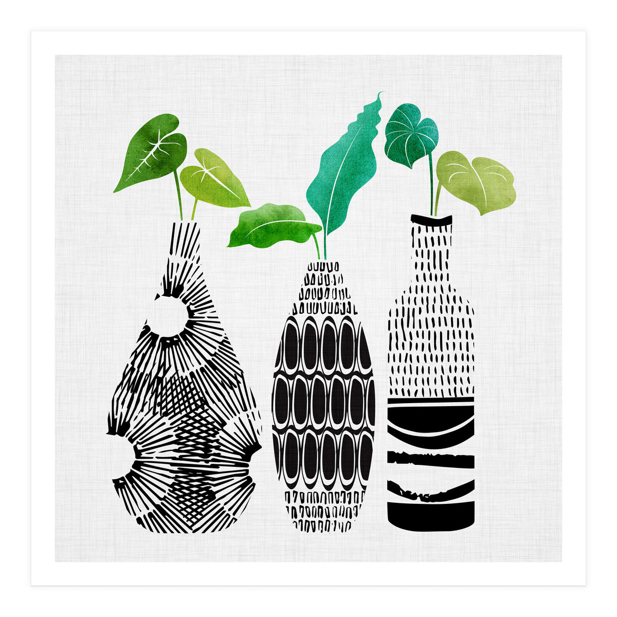 Triple Tribal Vases (Print Only)