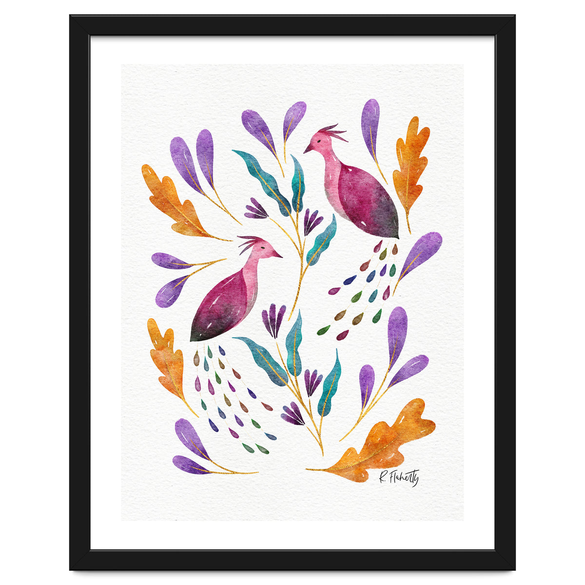 Folk Art Peacocks | Pink