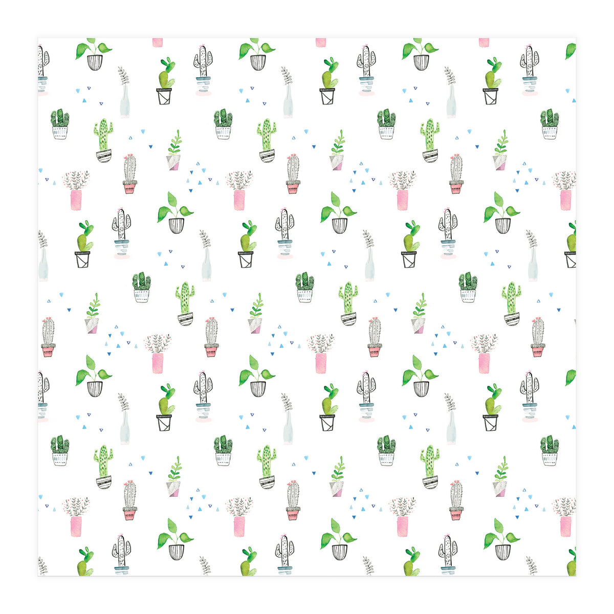 Cacti and plants pattern (Print Only)