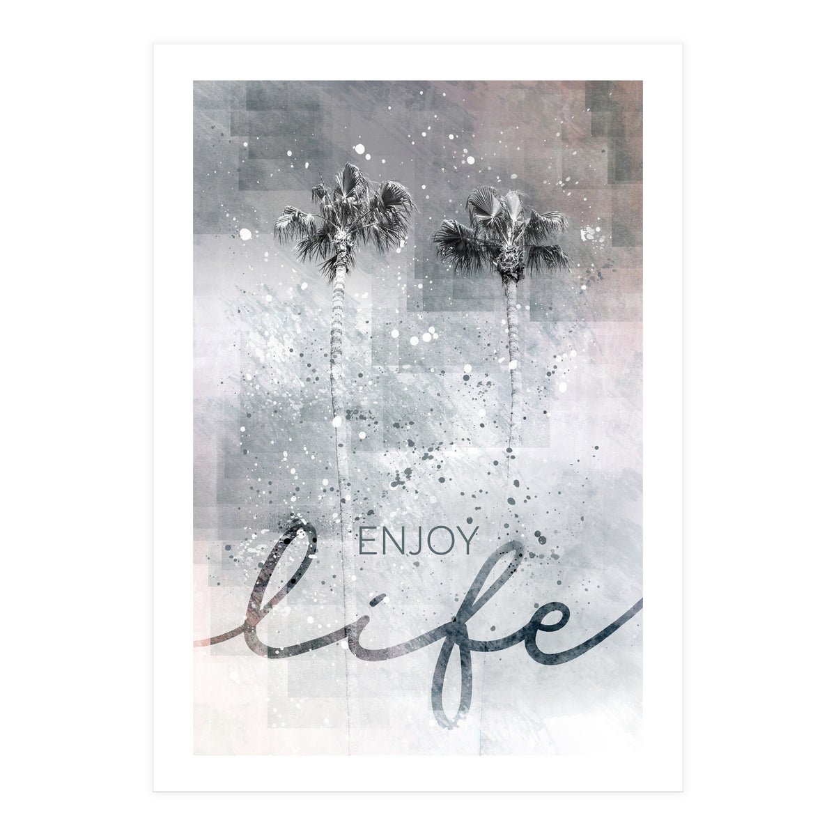 Idyllic palm trees | enjoy life (Print Only)