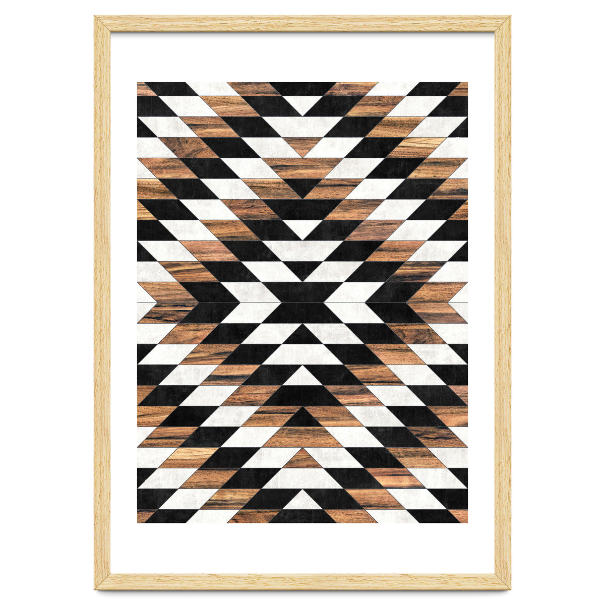 Urban Tribal Pattern No.13 - Aztec - Concrete and Wood