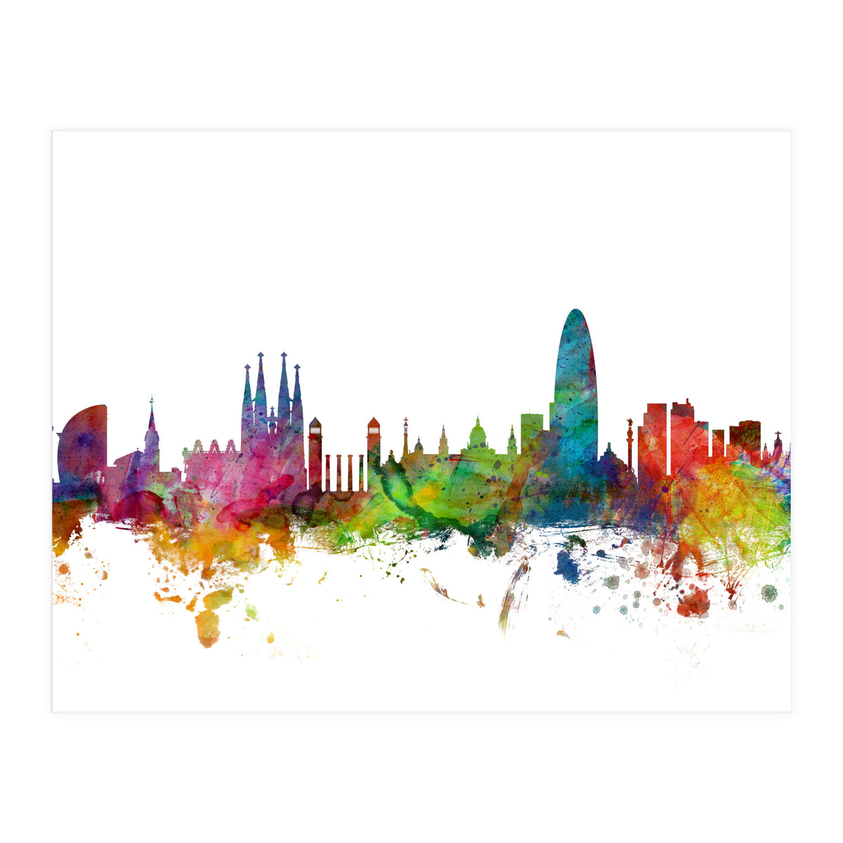 Barcelona Spain Skyline (Print Only)