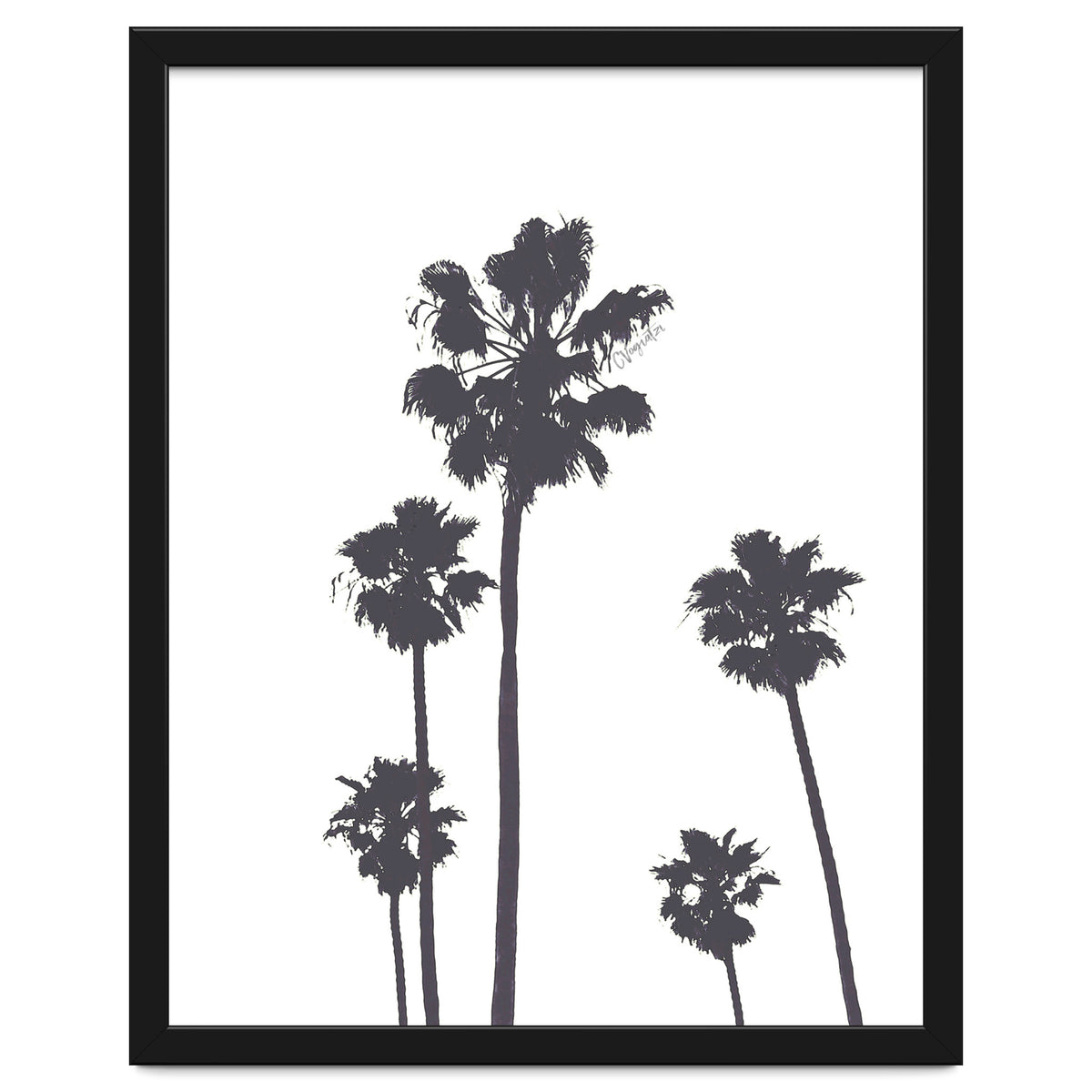 Palms & Sunset-Minimal B&W 2