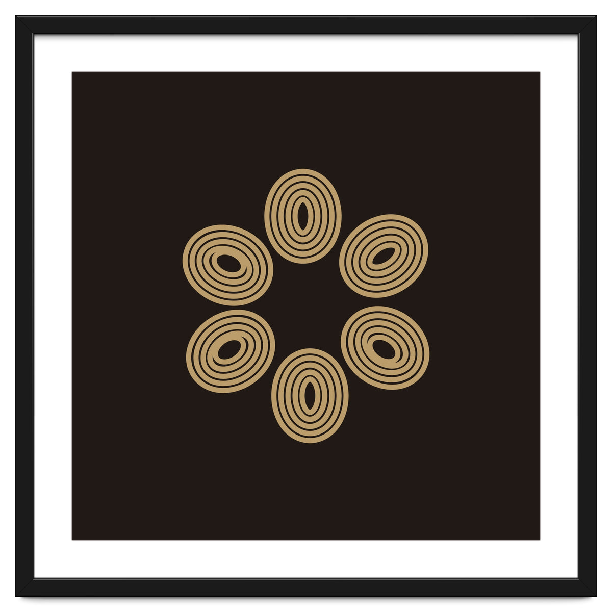 Golden floral lines | abstract minimal