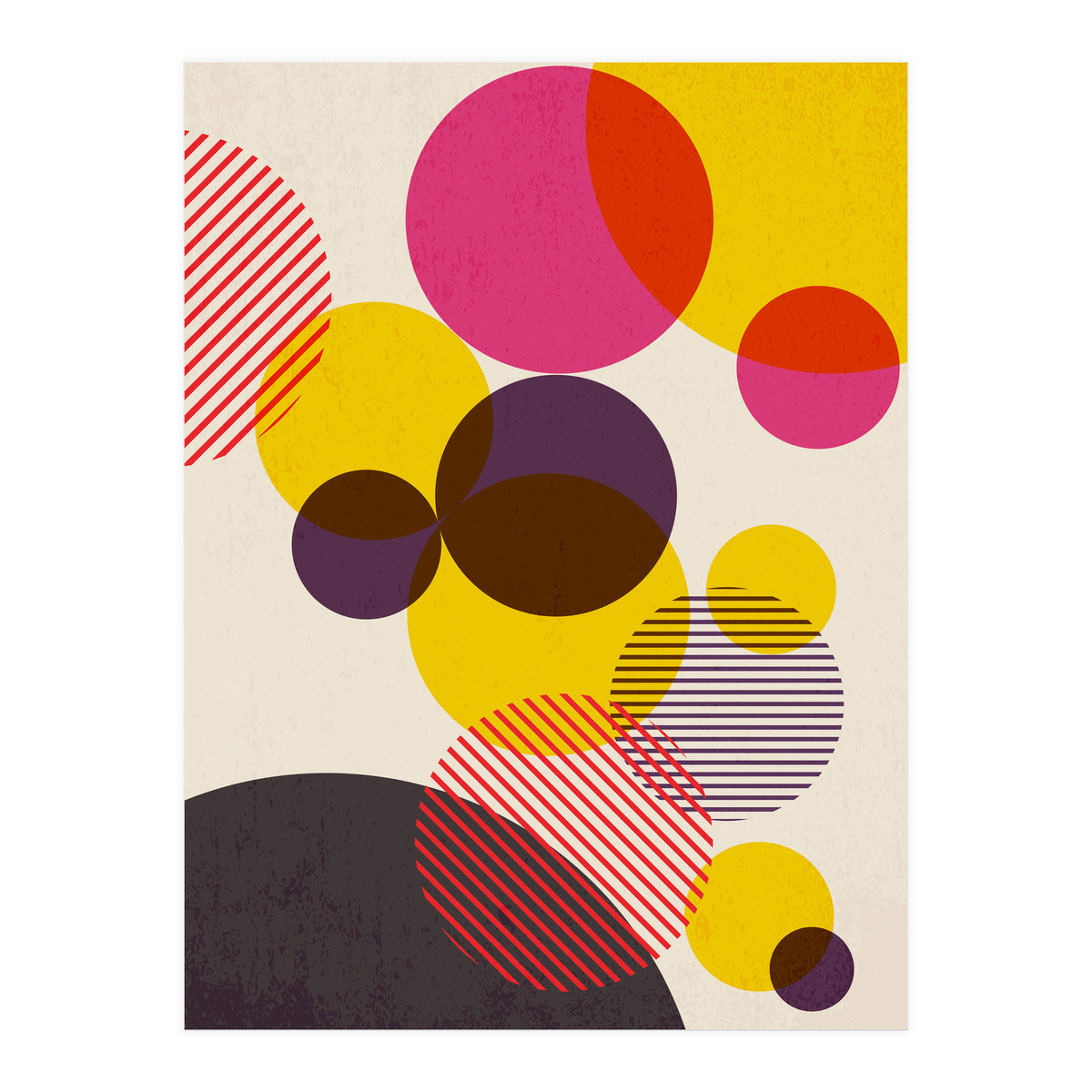 Dots in Yellow, Raspberry and Dark Purple (Print Only)
