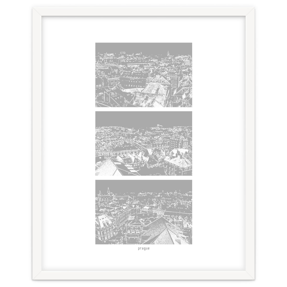 Prague print in grey