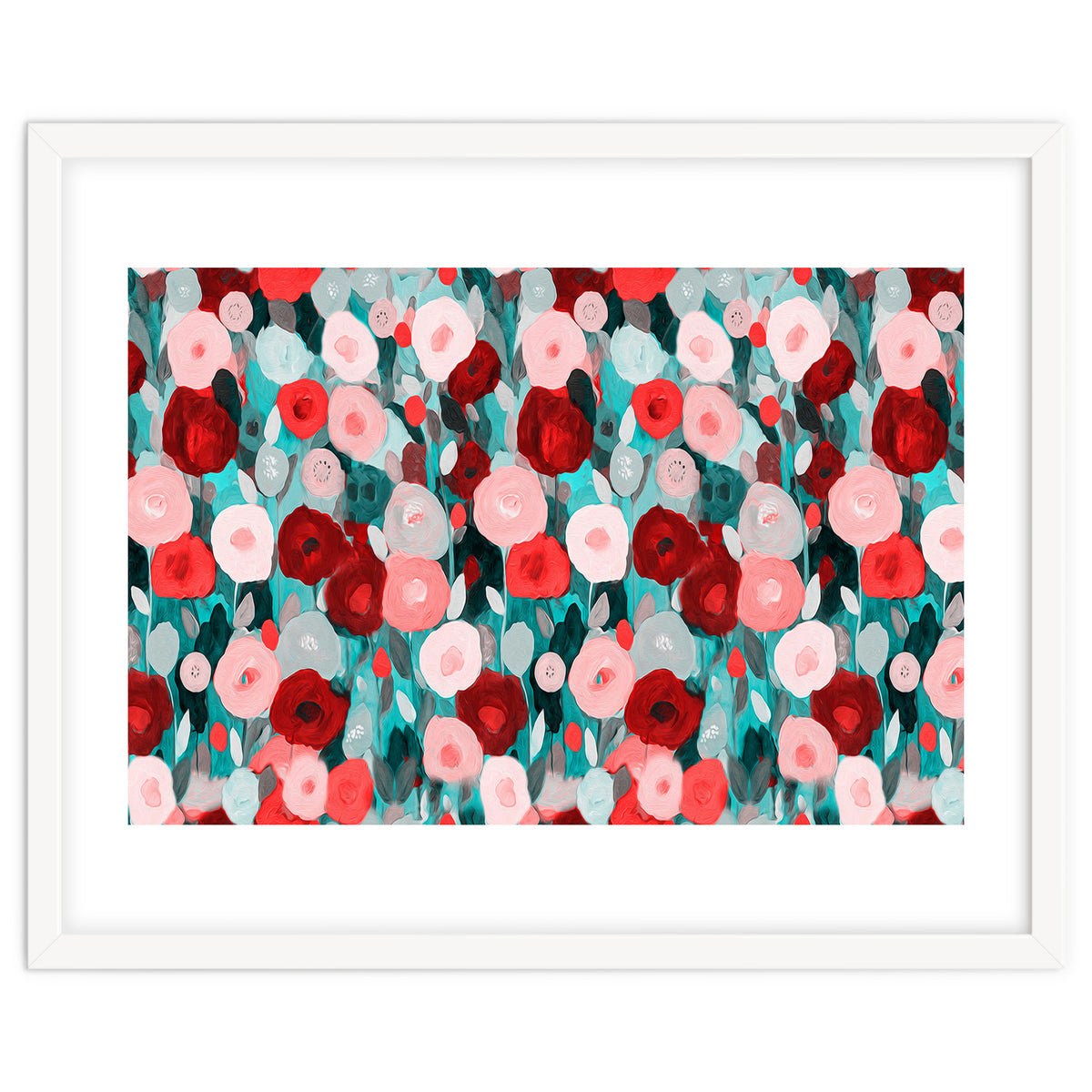 Abstract flower garden acrylic painting