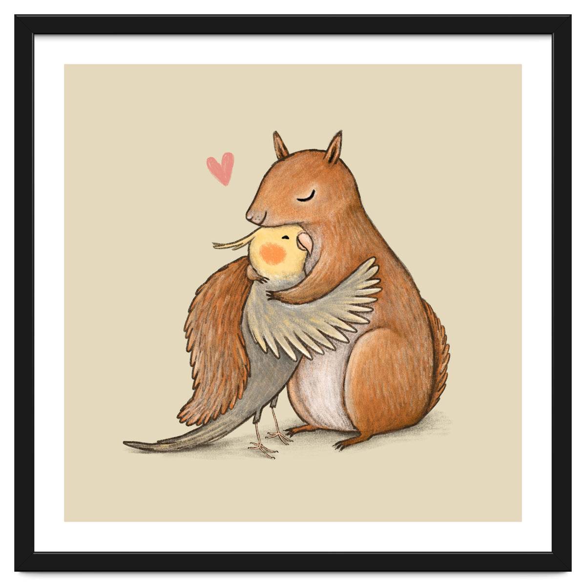 Cockatiel And Squirrel