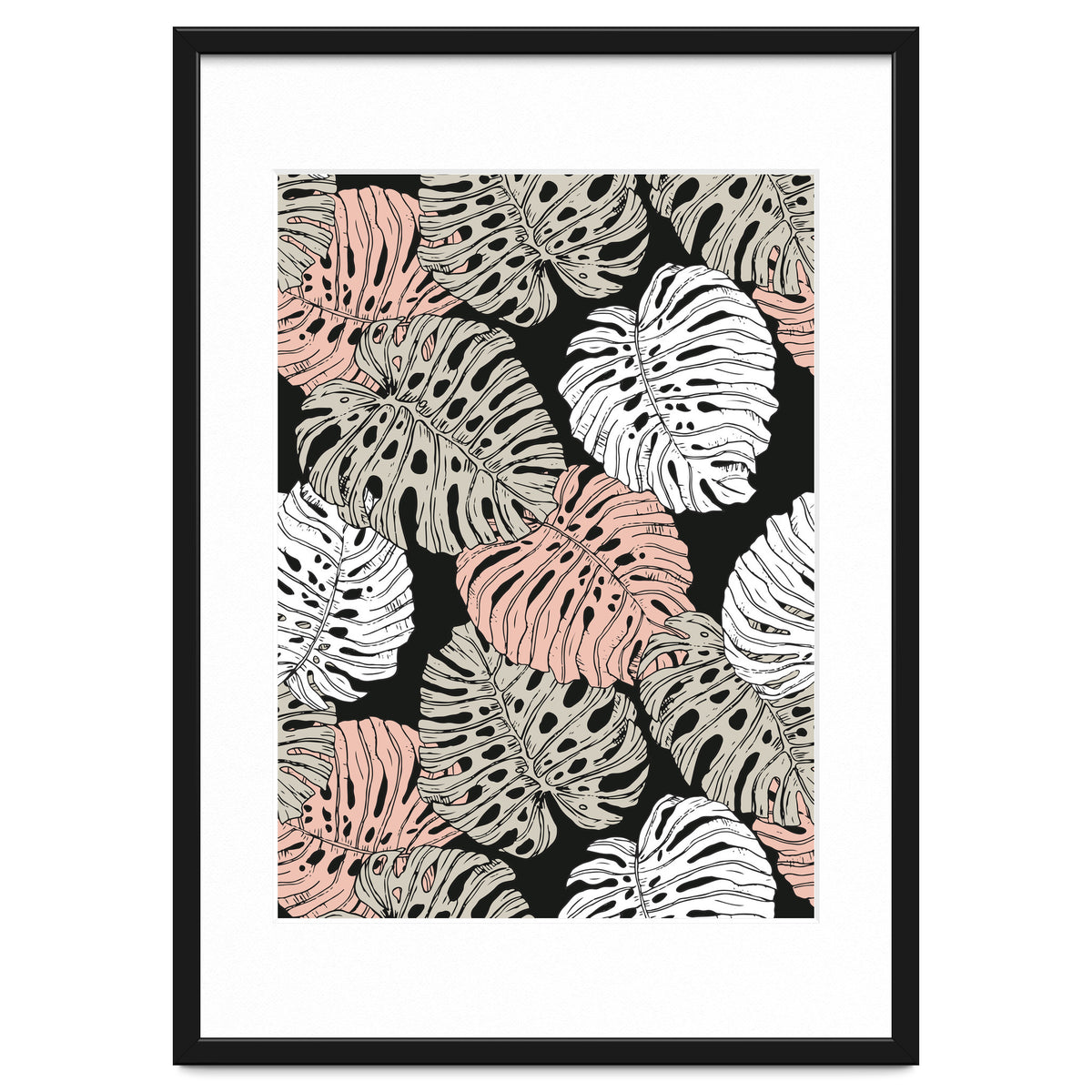 Monstera in the darkness of the jungle