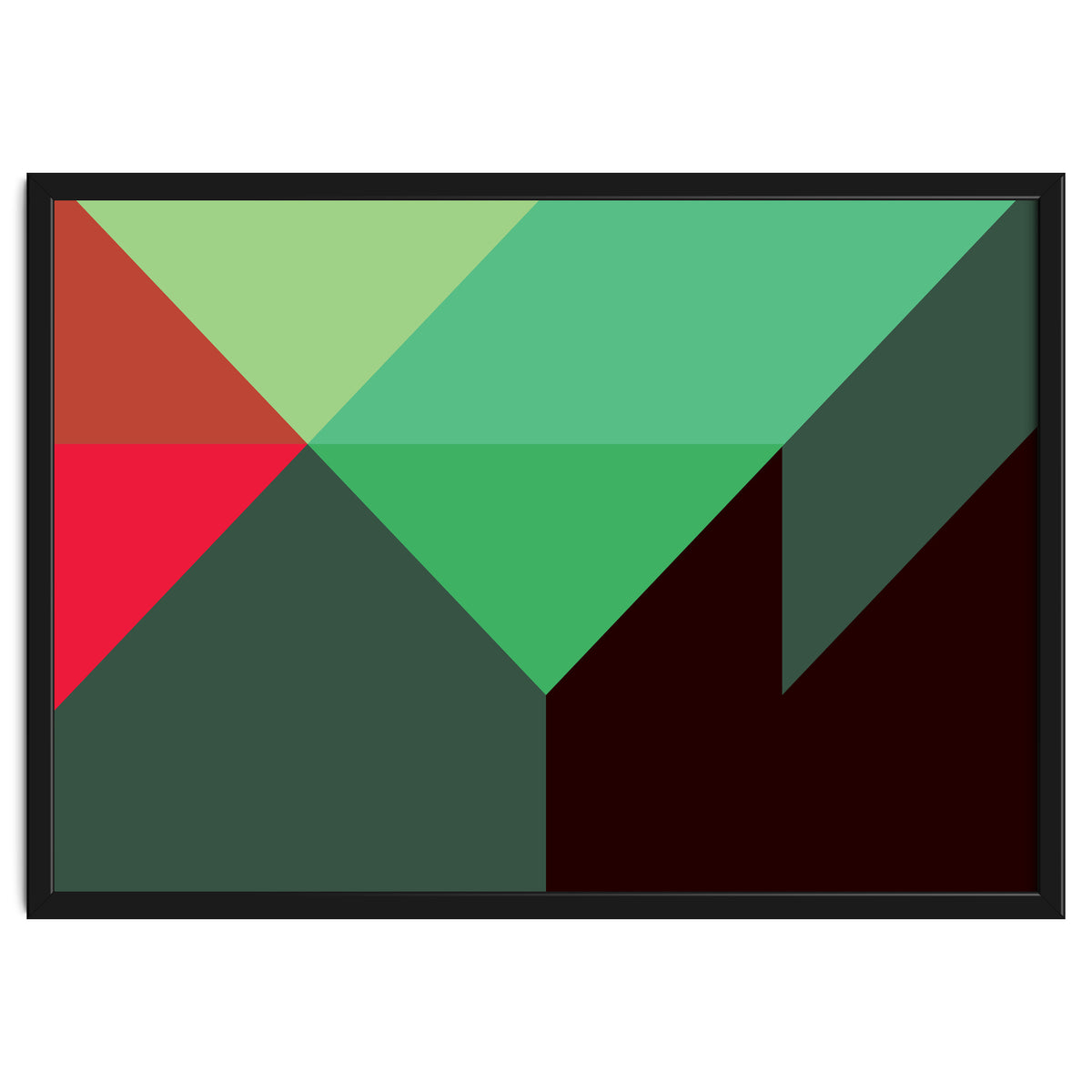 Geometric Shapes No. 30 - red, green & black