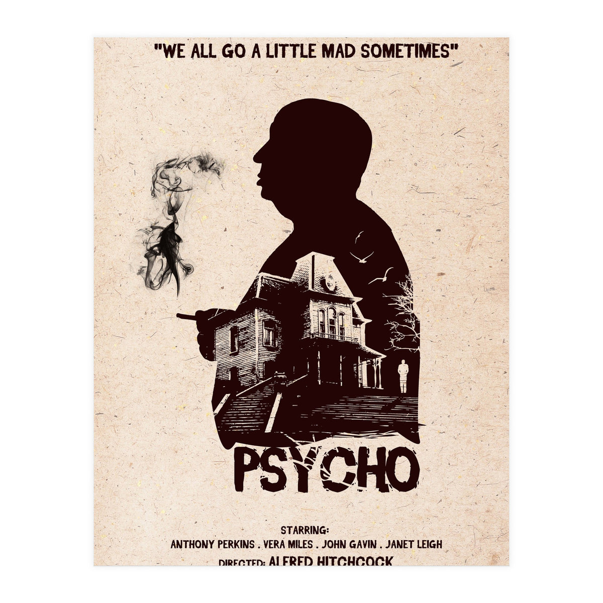 Hitchcock Psycho movie poster (Print Only)